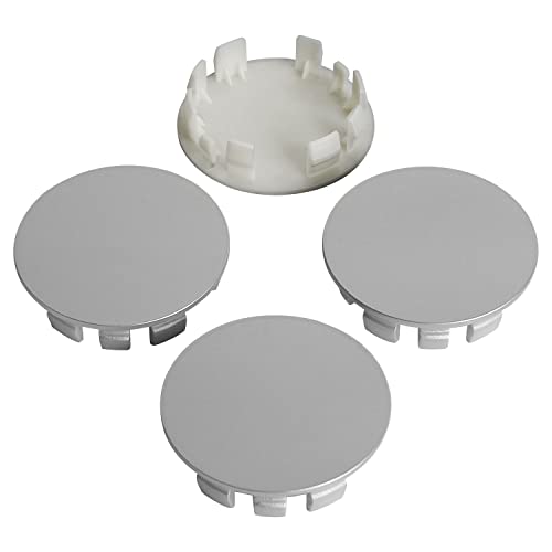 KitsPro 2.4Inch 62MM Wheel Center Caps, Pack of 4 (Silver, Outer 62MM, Inner 56MM) - color: Silver, size: Outer 62MM , Inner 56MM w/ 3.3MM Clip