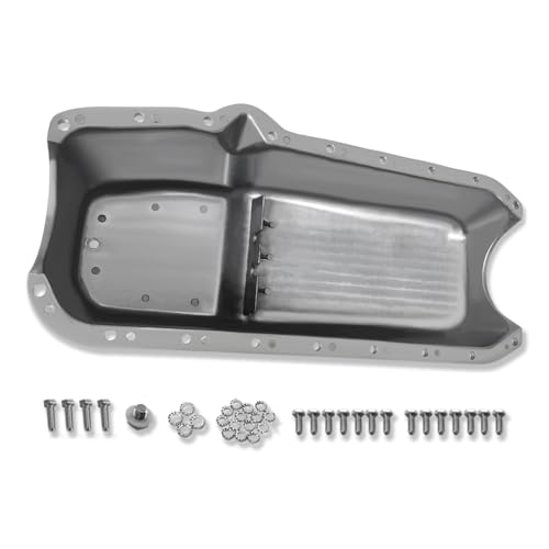 Finned Polished Oil Pan for Chevy SBC 265 283 305 350 400 1955-1979 - color: Polished, size: 1955-1979 SBC