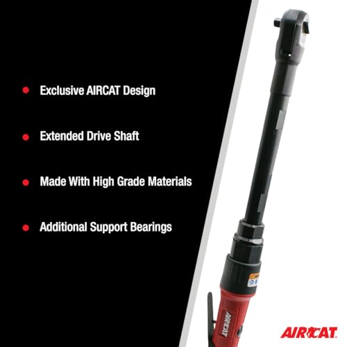 AIRCAT 808-15-25-A 1/4" Long Reach Ratchet, 15 Inch, 35 ft-lb Max Torque