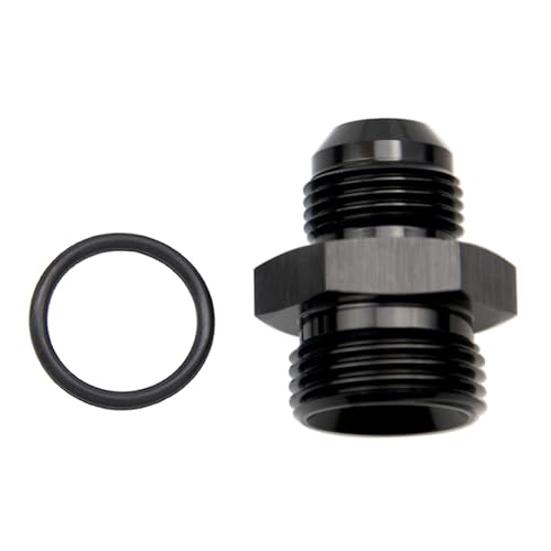 High Flow Radius Straight Aluminum 10AN Male Flare to 12AN ORB o ring Boss Port Fuel Pump Rail Adapter Fitting, Black - color: 1 PCS, size: 10AN to 12AN ORB