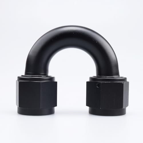AC PERFORMANCE -10 AN Female to -10 AN Female 180 Degree Swivel Coupler Union Fitting Adapter Aluminum Black - color: Black 180, size: 10AN
