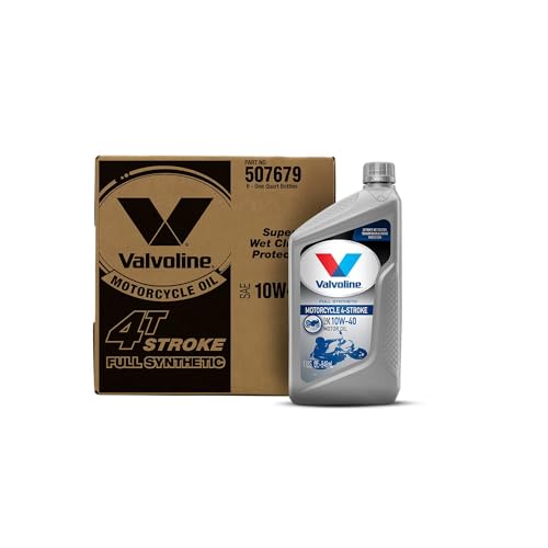 Valvoline 4-Stroke Motorcycle Full Synthetic SAE 10W-40 Motor Oil 1 QT, Case of 6 - size: 1 QT, Case of 6, style: Full Synthetic