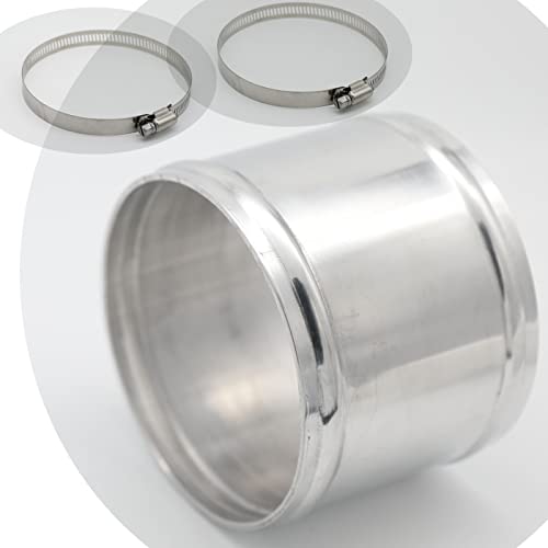 89mm(3.5") OD, Length 3" (76mm), Straight 3.5 Inch 6061 Aluminum Alloy Hose Joiner Tube Intercooler Pipe Connector High Class Glossy Polished Treatment Air Intake Tube with Bead Roll - size: OD 3.5" (89mm)