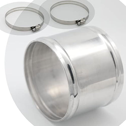 89mm(3.5") OD, Length 3" (76mm), Straight 3.5 Inch 6061 Aluminum Alloy Hose Joiner Tube Intercooler Pipe Connector High Class Glossy Polished Treatment Air Intake Tube with Bead Roll - size: OD 3.5" (89mm)
