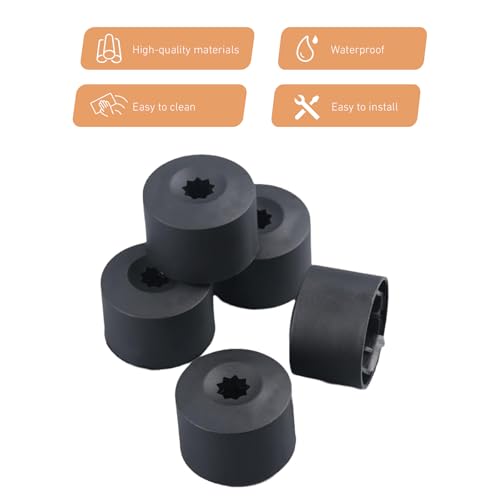 20Pcs Car Wheel Lug Nut Covers,17mm Tire Bolt Caps, Wheel Bolt Covers Caps with Removal Tool, Compatible with VW, Jetta, Beetle, Passat, GTI, CC(Black)