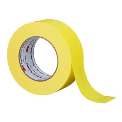 3M Automotive Refinish Masking Tape, 06656, 48 mm x 55 m, 24 Rolls – High-Performance Yellow Crepe Paper Tape for Precise Auto Painting and Detailing