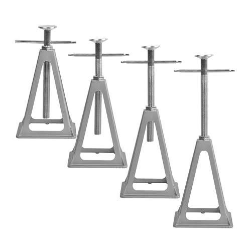 Aluminum RV Stabilizer Jacks 4 Pack with Additional Screw Nuts, Screw Jack Stands, Stabilize and Level RV Trailer Camper, Support up to 6,000 lbs