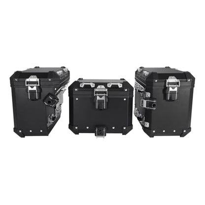 TCMT Trunk Top Box Saddlebags Side Case Fit For BMW R1200GS/R1200GS Adventure 2013-2018 R1250GS 19-24 F850GS/F850GS Adventure 17-22 F900GS 23-25 - color: Black, size: Saddleabg & Trunk Set