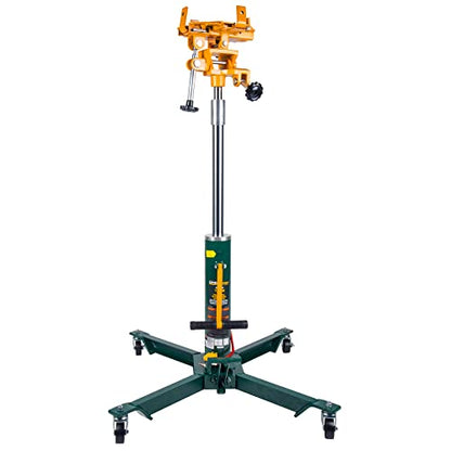 Omega Pro Hydraulic Transmission Jack - Telescopic Air Manual Lifting with Foot Pump - 1000 lb. Capacity for Garage Shop