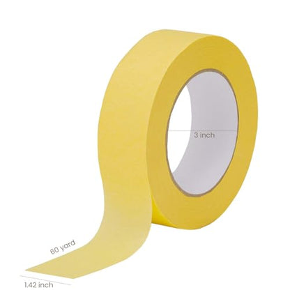 Lichamp 36mm x 55m Yellow Automotive Masking Tape for Painting, Auto Body Yellow Painters Tape for Car Detailing, 1.4 inch x 60 Yards - size: 1.42 inches