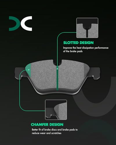 SCITOO Front Rear Disc Brake Pads Set Semi-Metal Fit For BMW For 328i - size: Front D1061 & Rear D1171