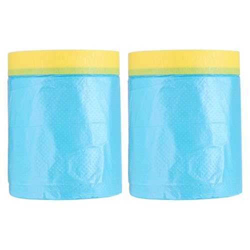 HARFINGTON 2pcs Pre-Taped Masking Film 21.7" x82ft w Plastic Sheeting,Blue - color: Blue, size: 21.7"x82ft