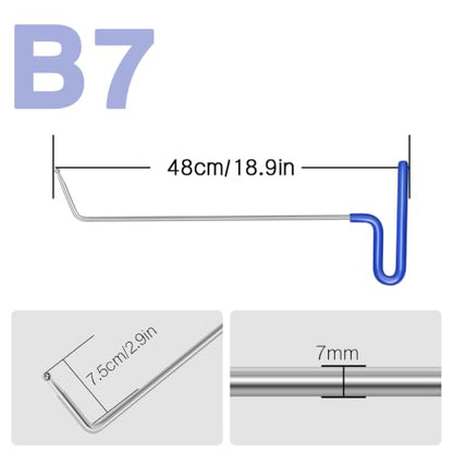 LadyRosian Paintless Dent Repair Tool Removal Rods Set Stainless Steel Tools with S-Hook for Hail Damage Repair and Car Body Dent - color: B7 rod