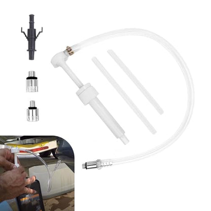 Lower Unit Gear Oil Pump, Transmission Differential Fluid Pump with 3/8 inch Metal Swivel, 8mm and 10mm, 3rd Hand Adapter, Fluid Pumps for Standard Quart Bottles, 8cc Per Pump Stroke