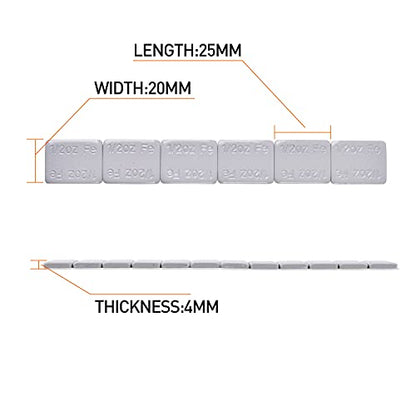 AAIN 288Pcs 1/2oz Adhesive Stick on Wheel Weights for Tire Balancing, Grey