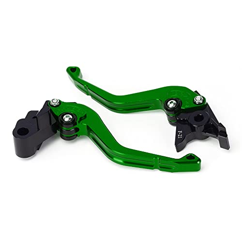 Short Brake Clutch Levers Compatible with K.awasaki Ninja ZX6R 2019 2020 2021 2022 2023 2024 2025 2026 | Front Shorter Levers Handles ZX-6R ZX 6R ZX636 Ninja636 Accessories (Green) - color: Green