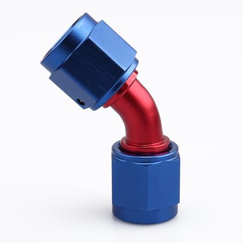 AC PERFORMANCE -6 AN Female to -6 AN Female 45 Degree Swivel Coupler Union Fitting Adapter Aluminum Blue - color: Red Blue 45, size: 6AN
