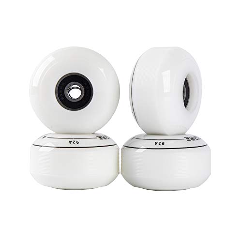 FREEDARE Skateboard Wheels 52mm and Bearings, Spacers Installed 92A for Street Tricks(Pack of 4) - color: white