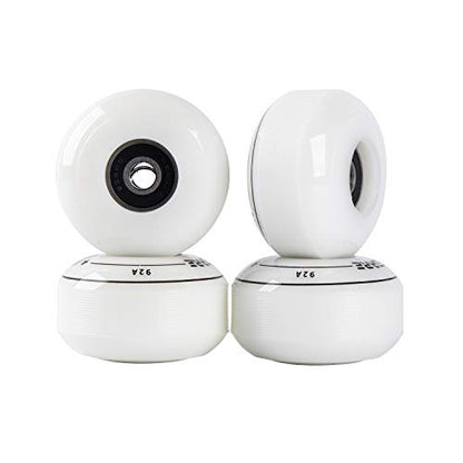 FREEDARE Skateboard Wheels 52mm and Bearings, Spacers Installed 92A for Street Tricks(Pack of 4) - color: white