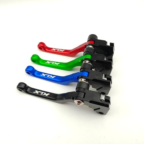 OEM Replacement Brake Clutch Levers for Kawasaki KLX110 (2002-2025) | KLX110L (2010-2025) CNC Aluminum Adjustable Handlebars | Motorcycle Control Lever Set with Easy Install (Glossy, Blue) - color: Blue, style: Glossy