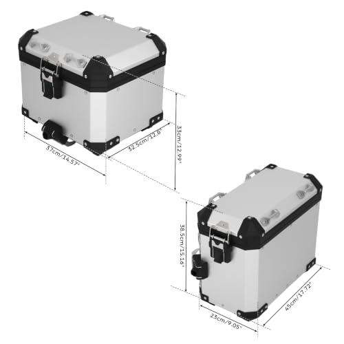 TCT-MOTORPARTS Panniers Top Tail Box Luggage Saddlebags Side Case Fits for BMW R1300GS 2023-2025 - color: Chrome Saddlebags (42L)+Trunk (38L)