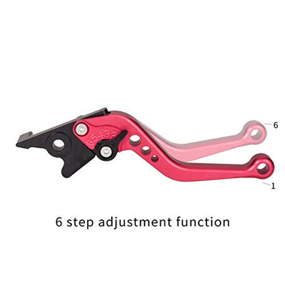 Hopider Short Brake Clutch Levers Compatible with GROM MSX125 2014-2026 - color: Red