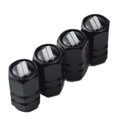 (Set of 4) 63mm=2.5 inches // Slash Wheel Center Caps Covers HubCaps + Tire Valve Stem Caps Trim for Dodge Charger Challenger Durango Hornet Dart R/T SRT Magnum Nitro Journey Caliber Avenger - color: silver // on black Center caps + tire valve caps