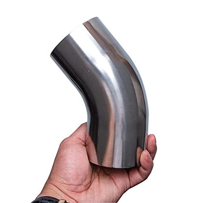 4" Stainless Steel Elbow 45° Mandrel Bend Elbow - 1.5D CLR Loose Radius - 14GA /.078" Wall - 2" Legs - SS304 Stainless Elbow for Car Modified Exhaust Elbow Pipe, Pipeline engineering, etc - size: OD: 4"