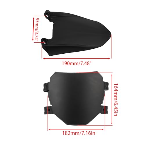 Motorcycle Fender Assembly Set Mudguard Number Plate Compatible with Talaria Sting MX3 MX4 Electric Dirt Bike Black - color: Front Tail Fender, size: Plastic