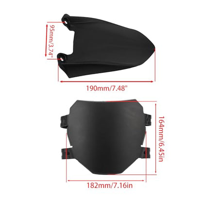 Motorcycle Fender Assembly Set Mudguard Number Plate Compatible with Talaria Sting MX3 MX4 Electric Dirt Bike Black - color: Front Tail Fender, size: Plastic