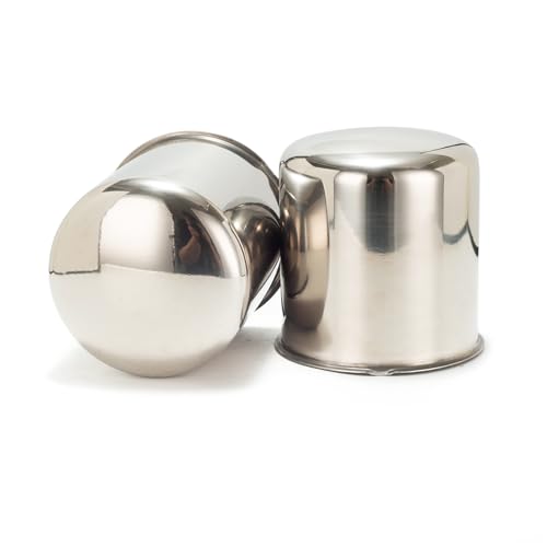 2Pcs 3.27" OD 3.56" H Domed Style Trailer Wheel Center Caps for Rim - color: Mirror Polished, size: 3.27" OD 3.56" H