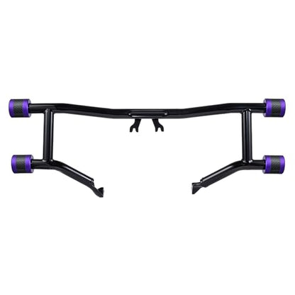Advanblack Protek Two Step Highway Peg Crash Bar with CNC Slider Fit for 2014-2025 Harley Touring Road Glide Street Glide Electra Glide – Engine Guard Performance Upgrade (Purple CNC w/Carbon Inlay) - color: Purple CNC w/ Carbon Inlay