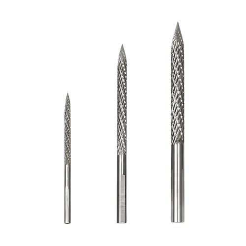 Zpana 3PCS Car Tire Reamer Drill Bit, 3mm 4.5mm 6mm Carbon Steel Vehicle Tyre Repair Carbide Burr Drill Bit, Multi Size Flat Tire Patches Plug Wire Cutter, Universal for Sedan Truck SUV