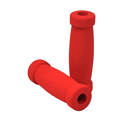 AlveyTech Handlebar Foam Grip Set - Replacement Hand Grips for Razor, Radio Flyer, Kids Kick Scooter, ATV, E-Bicycle, Electric Folding Scooters, Mountain Mini Bike Parts, fits Any 9/16" Bore Handle - color: Red