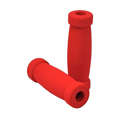 AlveyTech Handlebar Foam Grip Set - Replacement Hand Grips for Razor, Radio Flyer, Kids Kick Scooter, ATV, E-Bicycle, Electric Folding Scooters, Mountain Mini Bike Parts, fits Any 9/16" Bore Handle - color: Red