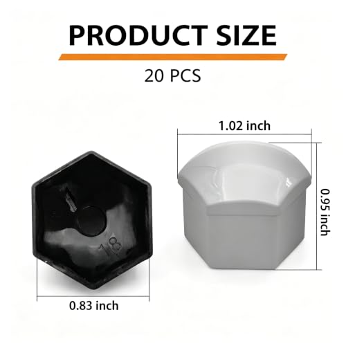 20PCS 21mm Hexagonal Lug Nut Covers, Rust-proof Wheel Bolt Protector Caps with Removal Tool Clips, Universal External Rim Nut Protection Fit for Most Car Truck SUV(Silver) - size: 21mmSilver