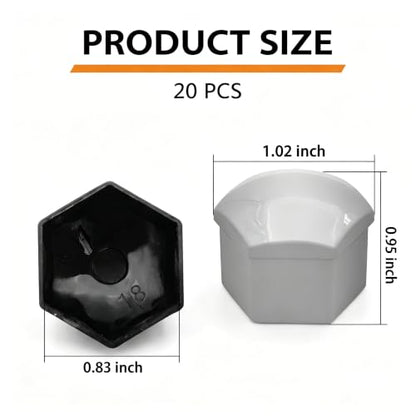 20PCS 21mm Hexagonal Lug Nut Covers, Rust-proof Wheel Bolt Protector Caps with Removal Tool Clips, Universal External Rim Nut Protection Fit for Most Car Truck SUV(Silver) - size: 21mmSilver