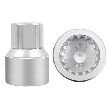 ABC-52 16Pt Outer Ring 4mm Wheel Locking Nut Key for Porsche VW - color: ABC-52 Outer ring thickness: 4mm