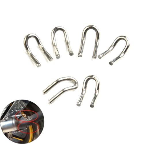 6 Pack Motorcycle Exhaust Springs U Hook Replacement Welding Hooks Loop Tabs for Motorbike Exhaust Pipe to Hook up Spring Muffler ATV Spare Parts