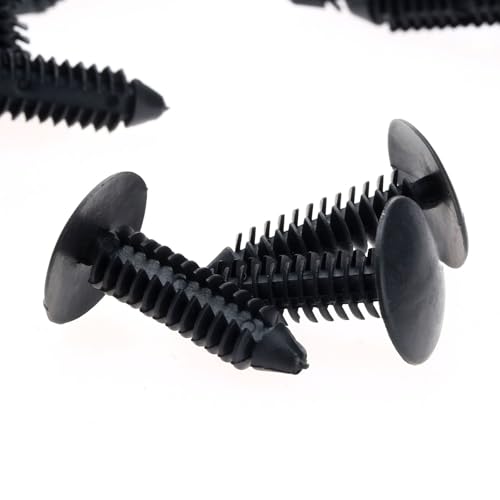 dophee 50Pcs Black Nylon Universal Car Push Pin Retainer Clips