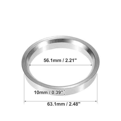 X AUTOHAUX 4pcs OD 63.1mm to ID 56.1mm Aluminum Alloy Hub Centric Rings - size: 63.1mm ID to 56.1mm OD