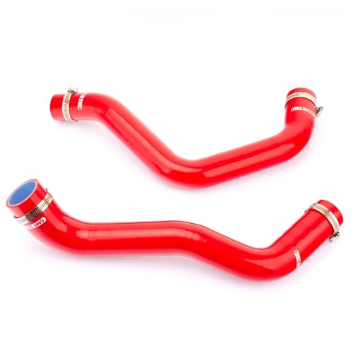 Radiator Coolant Silicone Hose Kit Upper and Lower 2Pcs, Fit for Dodge Ram 1500 2500 3500 2004-2008 V8 5.7L Truck Engine (Red) - color: Red