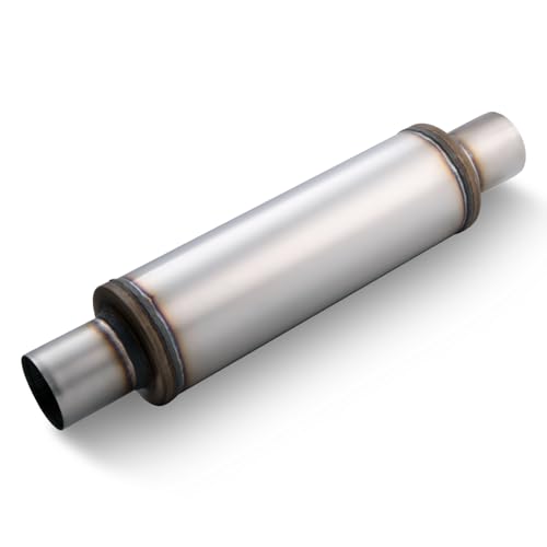 LCGP 2.5" Exhaust Mufflers, 2.5'' Inlet & Outlet Universal Muffler, 20'' Overall Length Stainless Steel Resonator Straight Through Design Exhaust Tip(2.5" Intet 2.5" Outlet) - color: 1 PC, size: 2.5" Inlet 20" Overall Length(4.5" wide)