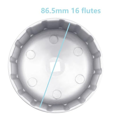 86mm with 16 Flutes Oil Filter Wrench Fit for Volvo XC90 XC70 S60 S40 C70 S80 V40 V70, for BMW X3 328i 535i 128i 135i 135is 228i 320i 325i 325xi 330i