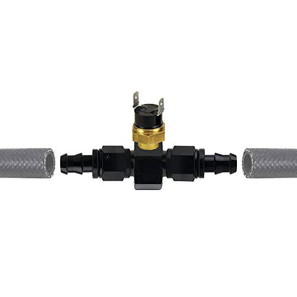 Transmission Oil Cooler Radiator Electric Fan In-Line Coolant Hose Thermostat Switch Kit Heavy Duty Car Truck Engine Towing (180'F On - 165'F Off, 10AN) - color: 180'F On - 165'F Off, size: 10AN