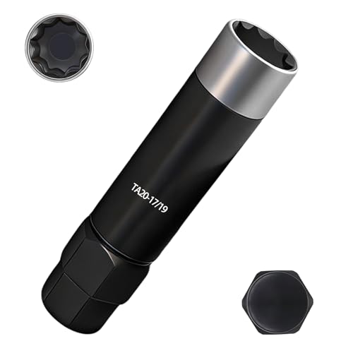 10 Spline Lug Nut Socket, Dual Hex 17mm & 19mm for Truck SUV