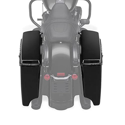 TCMT 5" Hard Saddle Bags Extended Saddlebag Trunk + Lid Latch Keys Fits For Harley Touring FLH FLT Electra Glide Ultra Classic CVO Road King Street Glide Road Glide 1993 1994-2013 - color: Vivid Black Chrome Latches