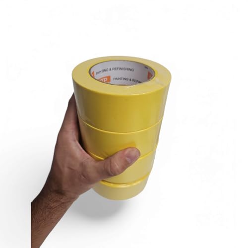 MTP48-16 Automotive Industry Masking Tape for Painting and Refinishing, Yellow Color, 2" Width, 55yards Length, Box of 16 Rolls