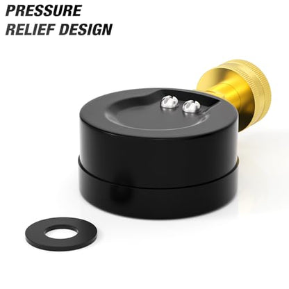 MEANLIN MEASURE 0-100psi Water Pressure Gauge, 3/4" Female 2.5" FACE DIAL Water Pressure Test Gauge with Sealing Ring, Water Pressure Gauge for Home - color: Black, size: 0-100Psi