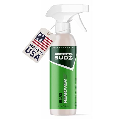 Bug Remover for Cars Exterior - Spray Dissolves Bug Splatter, Bird Poop, Tar and Road Grime - Safe on Paint, Chrome, Glass, & More - pH Neutral, Ceramic & Wax Safe - 16oz